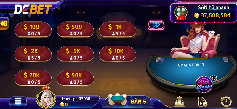 Một ván bài Ohama Poker sẽ có 4 vòng cược chính